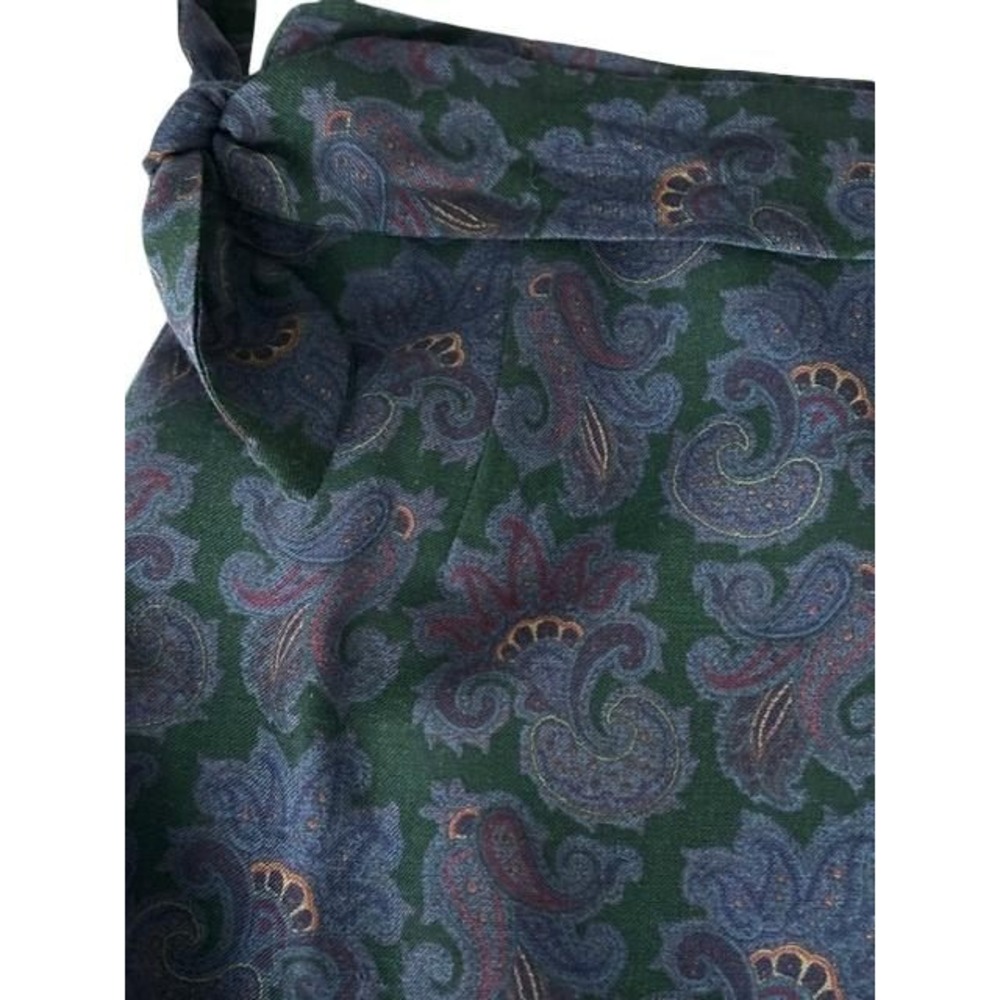 • Vintage Ralph Lauren Wool Blend Purple Paisley Wrap Skirt Made in USA Size 8 - Picture 6 of 13